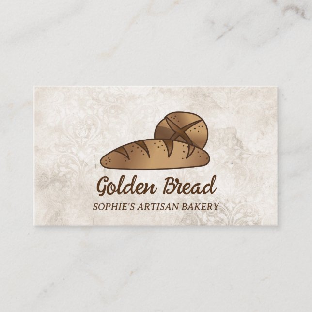 Tarjeta De Visita Baker una panadería de pan rúcula (Anverso)