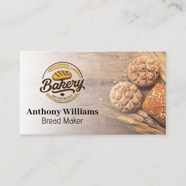 Tarjeta De Visita Bakery Logo | Loaves of Bread (Anverso)