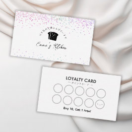Tarjeta De Visita Bakery Loyalty Card Rainbow Glitter Bread Logo