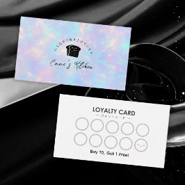 Tarjeta De Visita Bakery Loyalty Card Rainbow Holographic Bread Logo