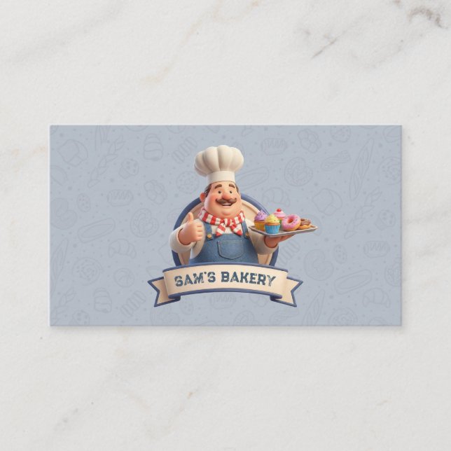 Tarjeta De Visita Bakery Store Pastry Chef Desserts Sweets Cake Shop (Anverso)