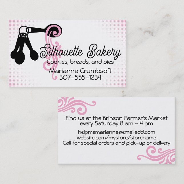 Tarjeta De Visita Baking bakery measuring spoons pastry chef (Anverso / Reverso)