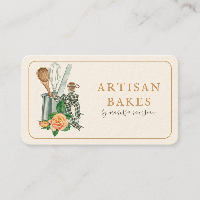 Tarjeta De Visita Baking Utensils Baker Bakery (Anverso)