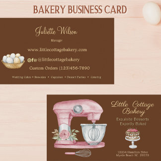 Tarjeta De Visita Baking Utensils Pastry Chef Bakery