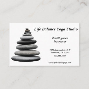 Tarjeta De Visita Balancing Rocks Yoga Spa Holistic Self-Care
