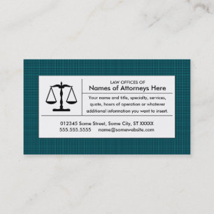 Tarjeta De Visita balanza de justicia de cuadros escoceses
