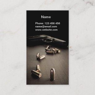 Tarjeta De Visita balas y arma de mano