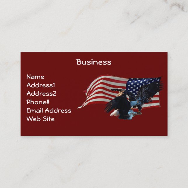 Tarjeta De Visita Bald Eagle/US Flag Business Card (Anverso)