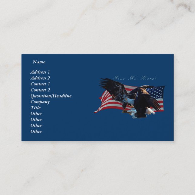 Tarjeta De Visita Bald Eagle/US Flag Business Card (Anverso)