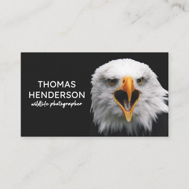 Tarjeta De Visita Bald Eagle Wildlife Photographer Business Card (Anverso)