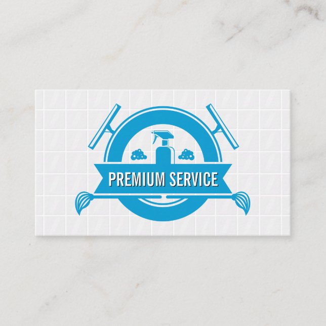 Tarjeta De Visita Baldosas | Empleadas domésticas más limpias | Mops (Anverso)