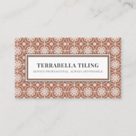Tarjeta De Visita Baldosas Rústicas Del Patrón Geométrico De Baldosa