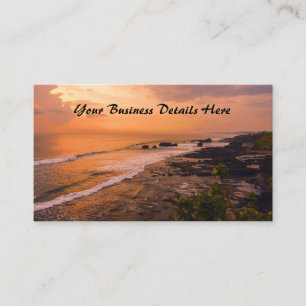 Tarjeta De Visita Bali Sea Wave Sunset Beach Shore Island