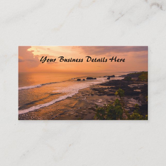 Tarjeta De Visita Bali Sea Wave Sunset Beach Shore Island (Anverso)