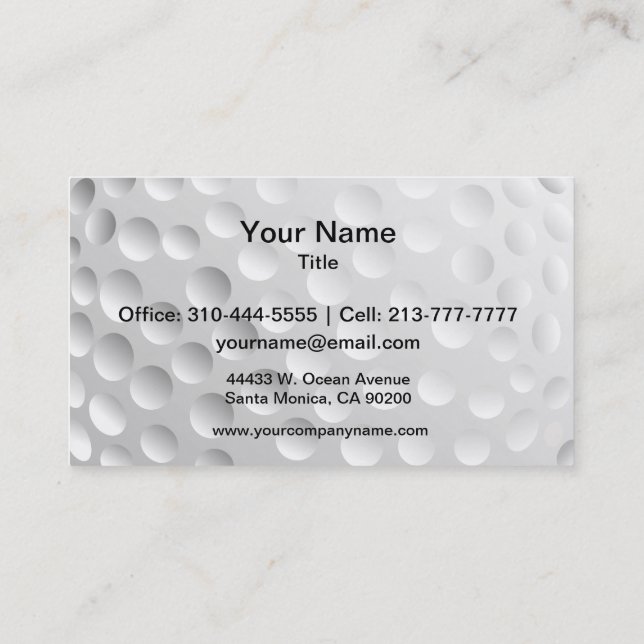 Tarjeta De Visita Ball de golf (Reverso)
