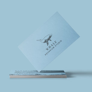 Tarjeta De Visita Ballena Acuario Azul