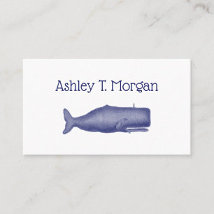 Tarjeta De Visita Ballena con estilo del siglo XIX Vintage #1 N Azul