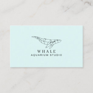 Tarjeta De Visita Ballena de acuario de pez suave azul de baja poli