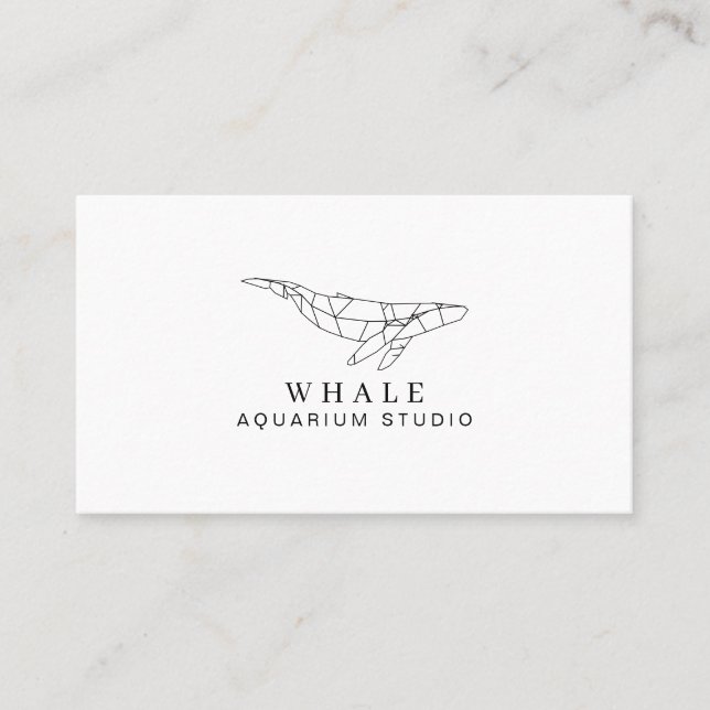 Tarjeta De Visita Ballena de peces negra blanca y baja de polo (Anverso)