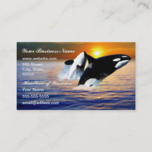 Tarjeta De Visita Ballenas en la puesta del sol