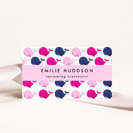 Tarjeta De Visita Ballenas, Instructor De Natación, Entrenador De Na