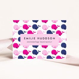 Tarjeta De Visita Ballenas, Instructor De Natación, Entrenador De Na