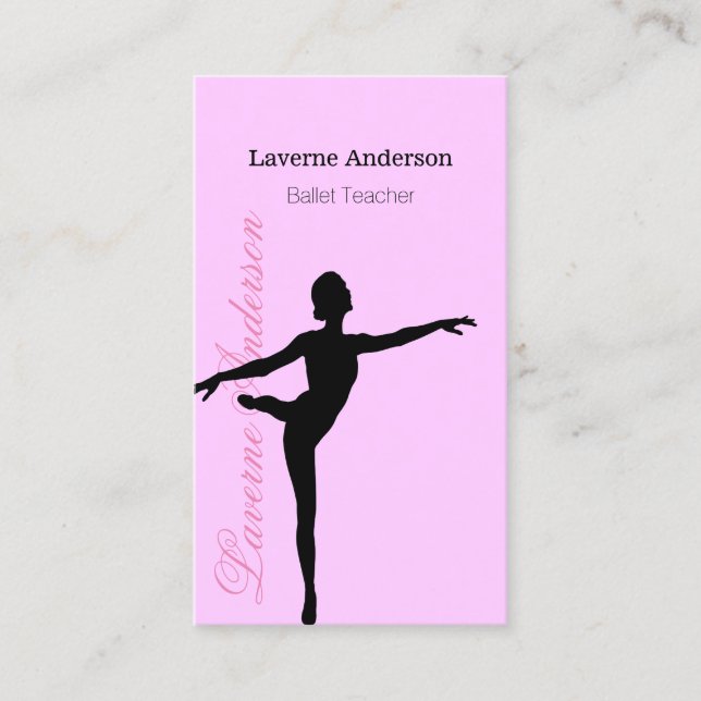 Tarjeta De Visita Ballerina Ballet Teacher Dance Studio (Anverso)