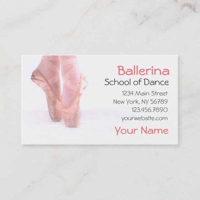 Tarjeta De Visita Ballerina Dance Studio (Anverso)