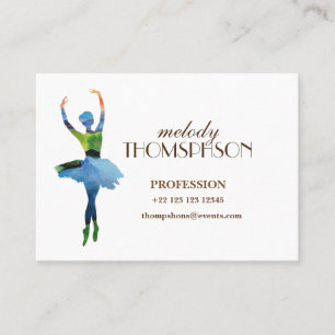 Tarjeta De Visita Ballerina Watercolor art Business Card
