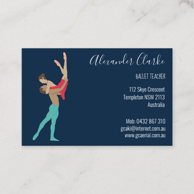 Tarjeta De Visita Ballet (Anverso)