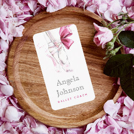 Tarjeta De Visita Ballet acuarela Zapatillas Ballerina Zapatos Rosa