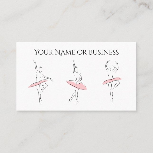 Tarjeta De Visita Ballet Dance Beautiful Ballerina Profesional (Anverso)