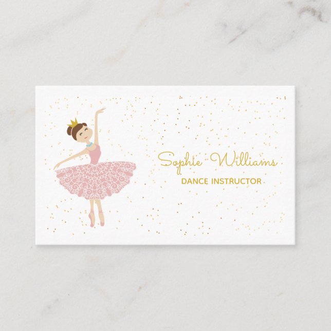 Tarjeta De Visita Ballet Dance School Business Card (Anverso)