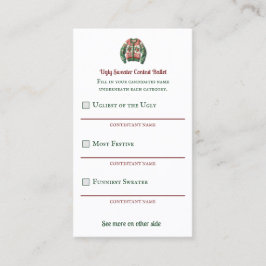 Tarjeta De Visita Ballet de votantes en concurso de sudoración fea