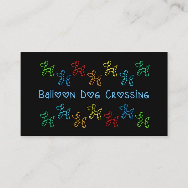 Tarjeta De Visita Balloon Dog Crossing Business Cards (Anverso)