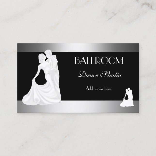 Tarjeta De Visita BALLROOM Dance Studio Dancing Lecciones 2 (Anverso)