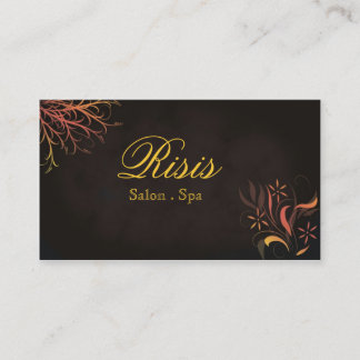 Tarjeta De Visita Balneario amarillo-naranja rojo del salón de la