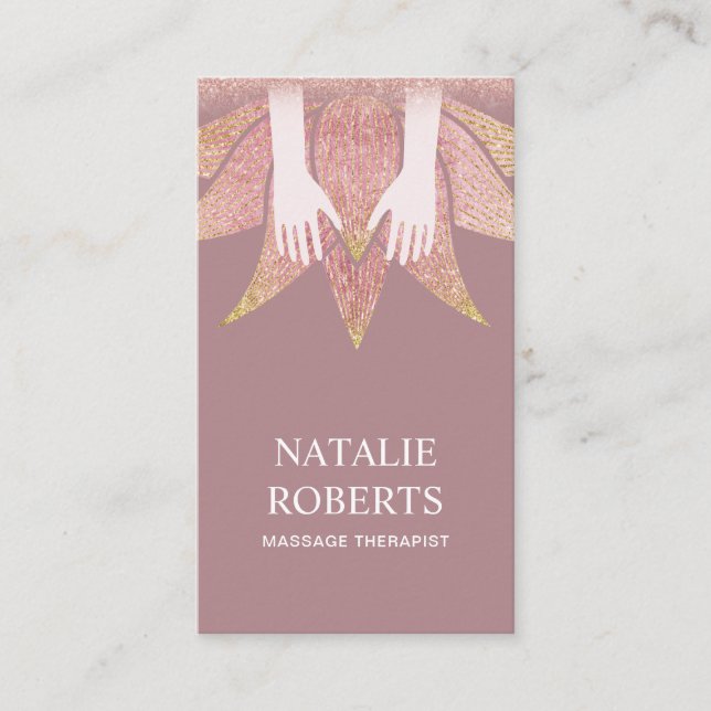 Tarjeta De Visita Balneario curativo de las manos de la terapia del (Anverso)