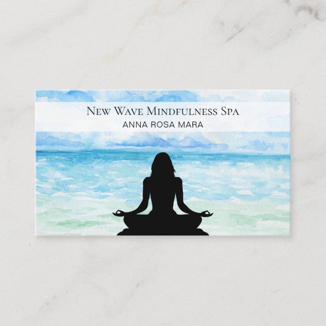 Tarjeta De Visita Balneario de la meditación del Mindfulness de la (Anverso)