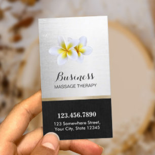 Tarjeta De Visita Balneario floral tropical del salón de la terapia