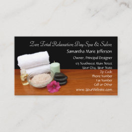 Tarjeta De Visita Balneario/negro/color de la escena del salón del