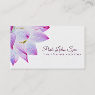 Tarjeta De Visita Balneario rosado de Lotus del *~* - cuidado de