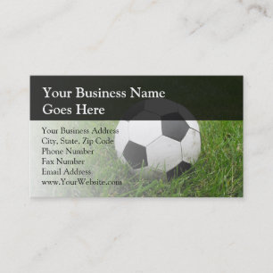 Tarjeta De Visita Balón de Fútbol en Césped