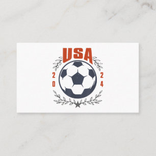 Tarjeta De Visita Balón de Fútbol USA 2024 Estrellas & Corona de Lau