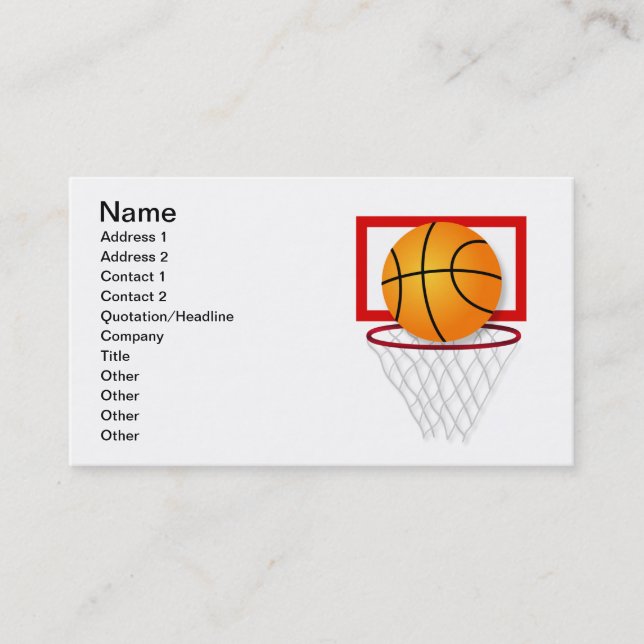 Tarjeta De Visita Baloncesto (Anverso)