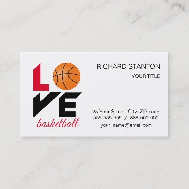 Tarjeta De Visita Baloncesto de amor (Anverso)