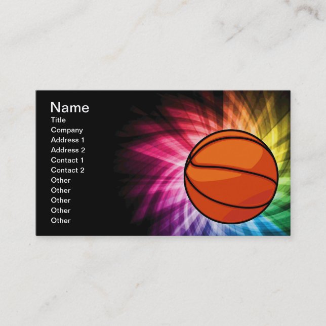 Tarjeta De Visita Baloncesto; Deporte; arco iris (Anverso)