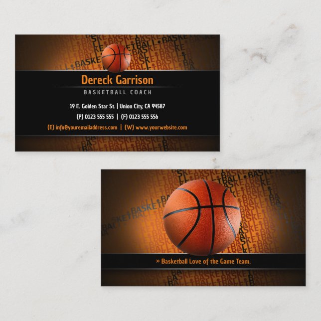 Tarjeta De Visita Baloncesto | Entrenador deportivo (Anverso / Reverso)