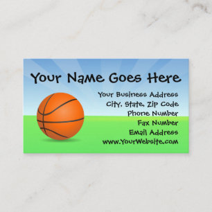 Tarjeta De Visita Baloncesto Personalizado para Niños Día Soleado