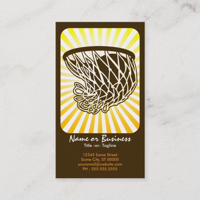 Tarjeta De Visita baloncesto: rayos retros: (Anverso)
